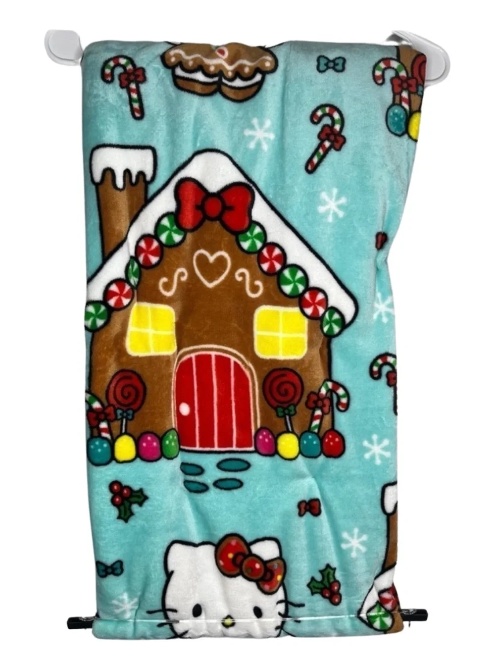 HELLO KITTY CHRISTMAS GINGERBREAD PLUSH THROW, NWT